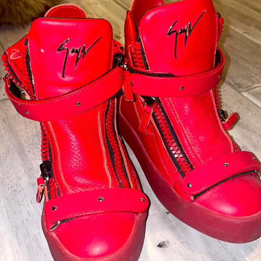 Red sneakers